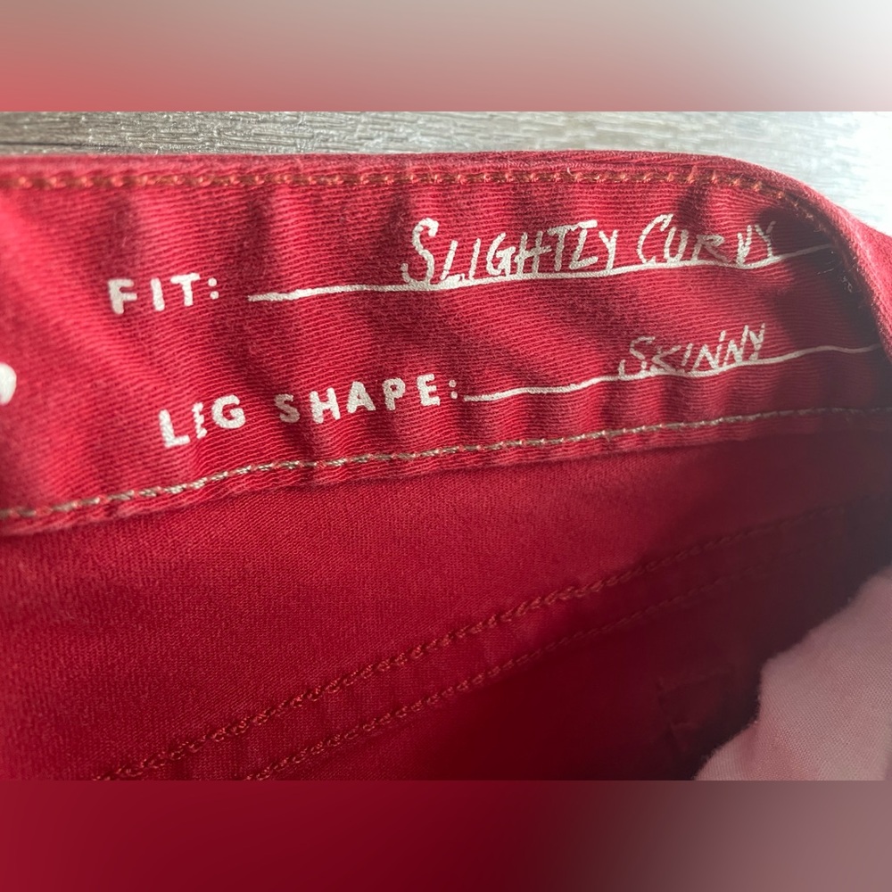 Eddie Bauer Slightly Curvy Skinny Denim Jeans Womens 6 Low Rise Colorful Red - Picture 5 of 16